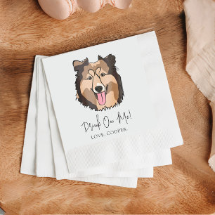 Serviette En Papier Collie Boire Sur Moi Chien Personnalisé Cocktail N