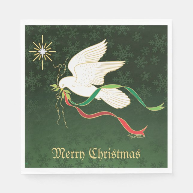 Serviette En Papier Colombe blanche (Devant)