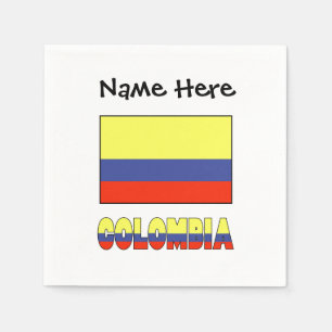 Serviette En Papier Colombie et drapeau colombien personnalisés 