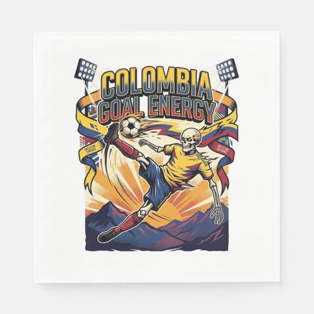Serviette En Papier Colombie Objectif Énergie Skeleton Buteur Nations  (Devant)