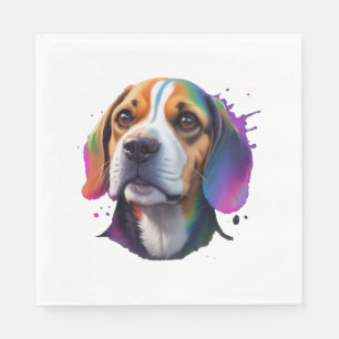 Serviette En Papier coloré beagle