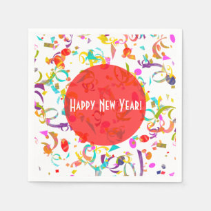 Serviette En Papier Coloré Confetti Art Toutes les Occasions Rouge Mo