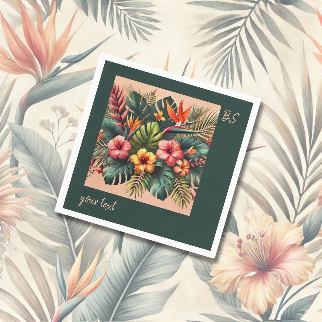 Serviette En Papier Coloré Exotic Hawaiian Tropical Mariage (Créateur téléchargé)