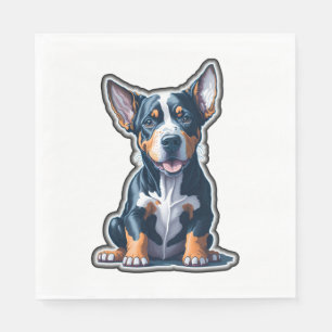 Serviette En Papier Coloré Happy Doberman Puppy