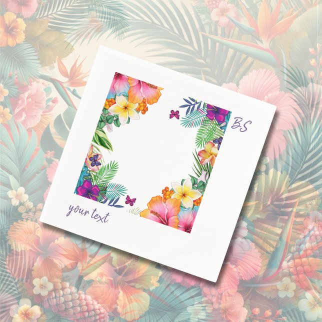 Serviette En Papier Coloré hawaïen tropical Mariage (Créateur téléchargé)