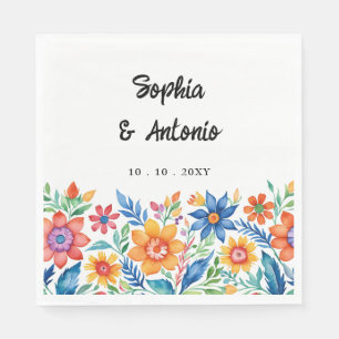 Serviette En Papier Coloré mexicain Floral Fiesta Mariage