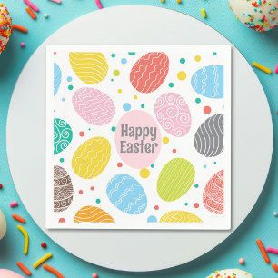 Serviette En Papier Coloré mignon HEUREUX OEufs DE PÂQUES Fun