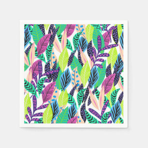 Serviette En Papier Coloré moderne Motif botanique tropical