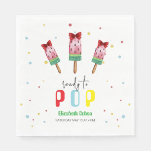 Serviette En Papier Coloré Prêt À Pop Baby shower Crème Glace