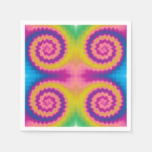 Serviette En Papier Coloré super funky rétro teinture motif amusant