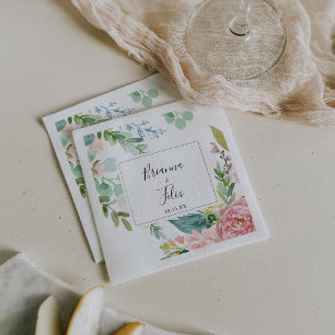 Serviette En Papier Coloré Tropical Floral Mariage Napkin