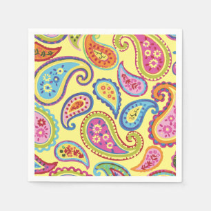 Serviette En Papier Colorée Paisley Anniversaire de enfant Party