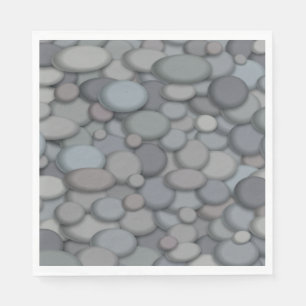 Serviette En Papier Colorée River Rock Pebbles Art