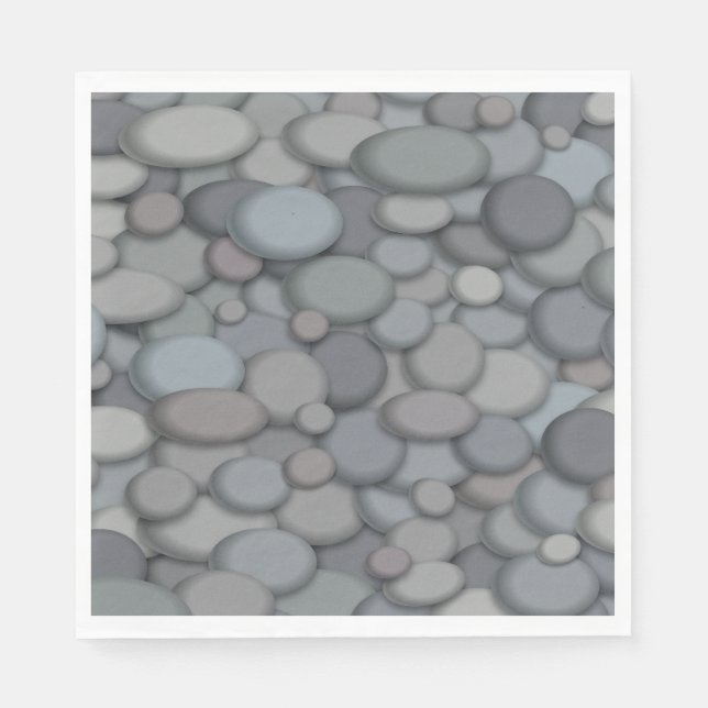 Serviette En Papier Colorée River Rock Pebbles Art (Devant)