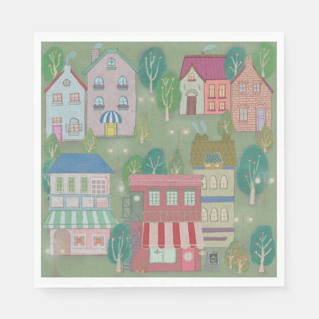Serviette En Papier Colorful Party Paper Napkin — Mint Whisper (Devant)