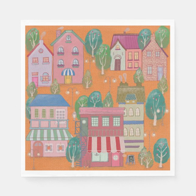 Serviette En Papier Colorful Party Paper Napkins  (Devant)