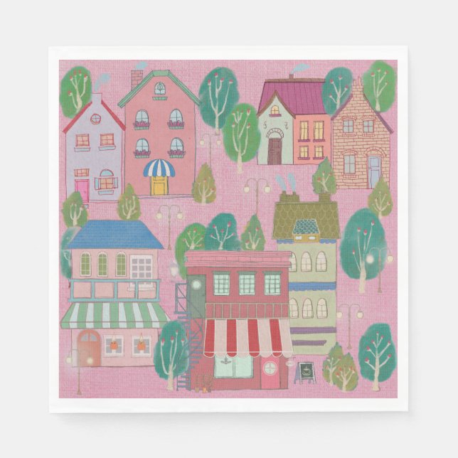 Serviette En Papier Colorful Party Paper Napkins  (Devant)