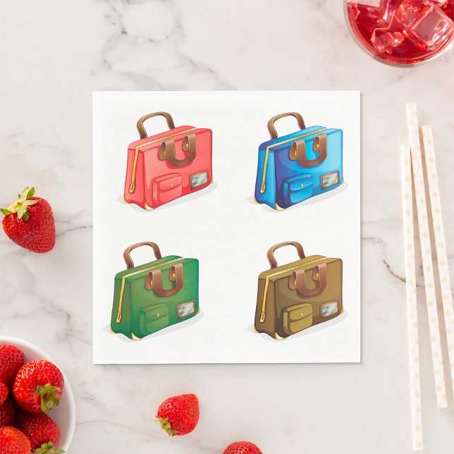 Serviette En Papier Colorful Travel Briefcase Collection (Créateur téléchargé)