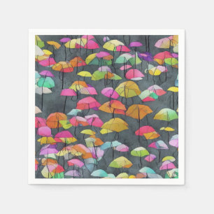 Serviette En Papier Colorful Umbrella Pattern