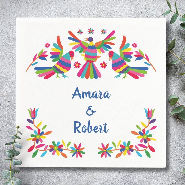 SERVIETTE EN PAPIER COLORFULL OTOMI MEXICAN (Créateur téléchargé)