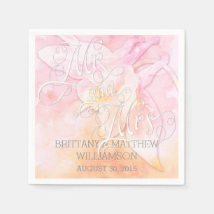 SERVIETTE EN PAPIER COLUMBINE ROSE FLEURS D'EAU COULEUR SPLASH