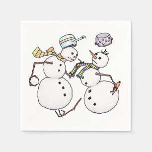 Serviette En Papier Combat de neige