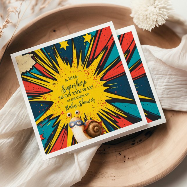 Serviette En Papier Comic Book Superhero Boy Baby shower (Créateur téléchargé)
