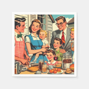Serviette En Papier Comics vintage Family