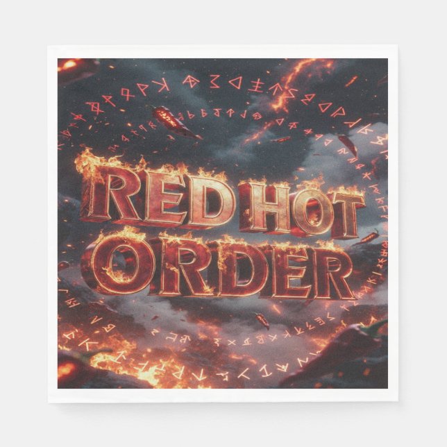 Serviette En Papier Commande Rouge Chaud (Devant)