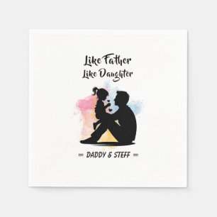 Serviette En Papier Comme père Comme fille - Nom personnalisé (2)