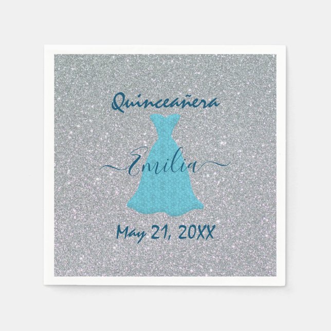Serviette En Papier Commémoration de Quinceanera (Devant)