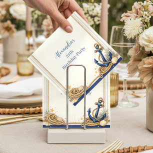 Serviette En Papier Compas d'ancre nautique Anniversaire