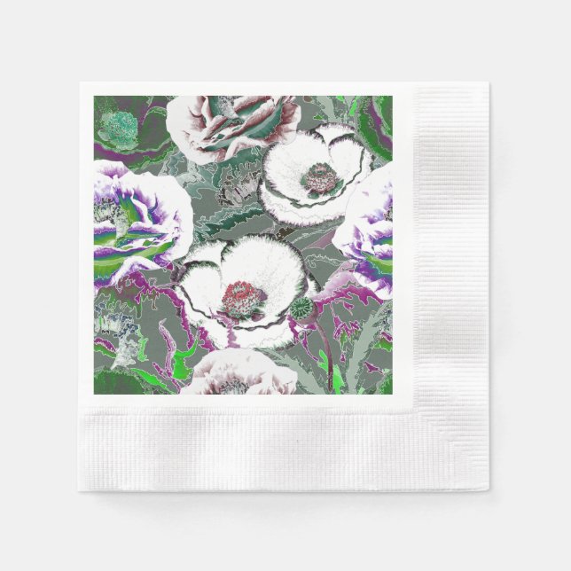 Serviette En Papier Composition des fleurs. (Devant)