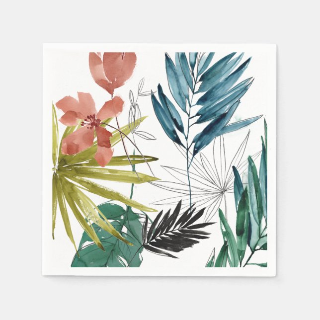 Serviette En Papier Composition tropicale (Devant)