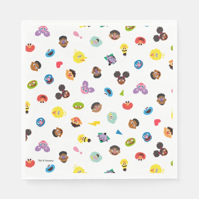 Serviette En Papier Comprendre le Motif des faces (Devant)