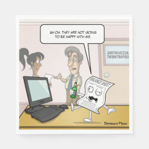 Serviette En Papier Comptabilisation Drunk Bilan Punny Party Napkins