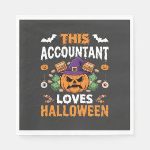 Serviette En Papier Comptable Aime Halloween Citrouille Comptable Desi
