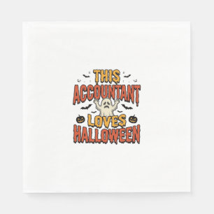Serviette En Papier Comptable Halloween Chemise Vintage Ghost Design_1