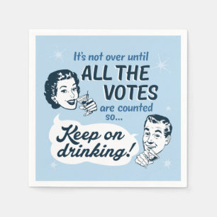 Serviette En Papier Compter tous les votes Papier Funny rétro