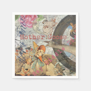 Serviette En Papier Comptine de la Mère l'Oie Conte de Fées