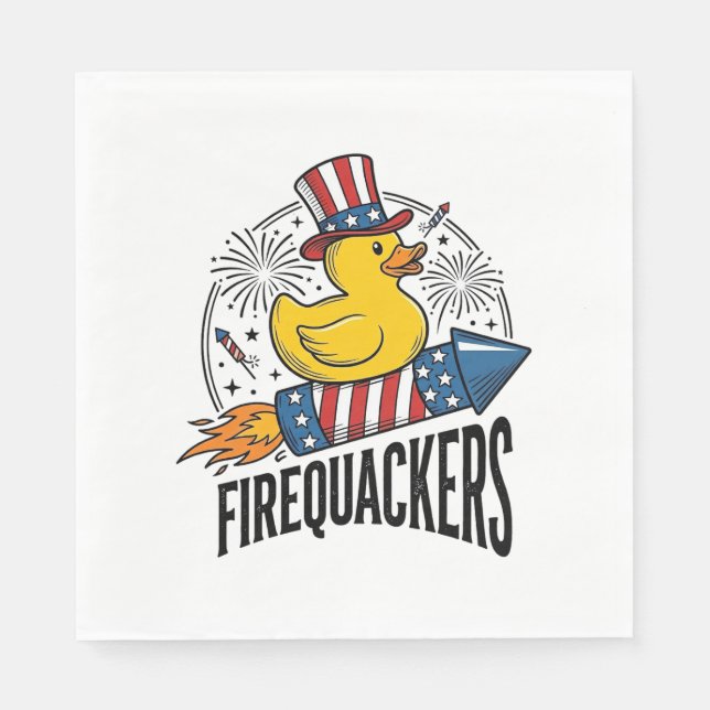 Serviette En Papier Concepteurs de chemise de feu d'artifice de canard (Devant)