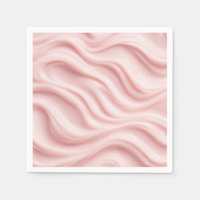Serviette En Papier Conception Abstraite Crème Rose (Devant)