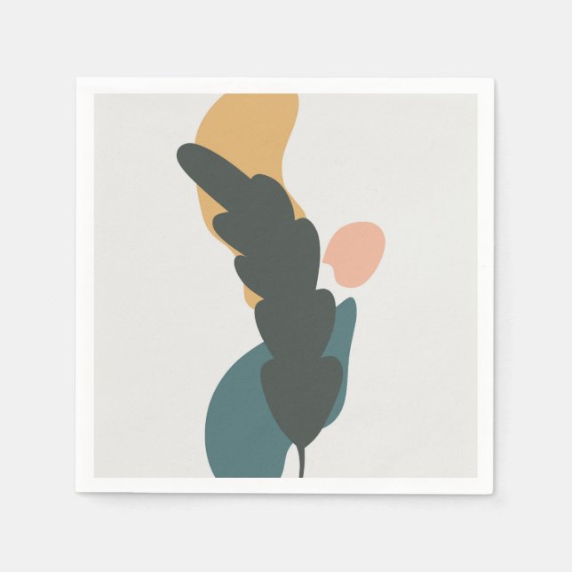 Serviette En Papier Conception Abstraite des feuilles (Devant)