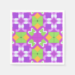 Serviette En Papier Conception Abstraite Géométrique Colorée