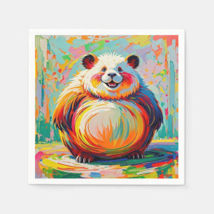 Serviette En Papier Conception artistique d'un panda géant abstrait co
