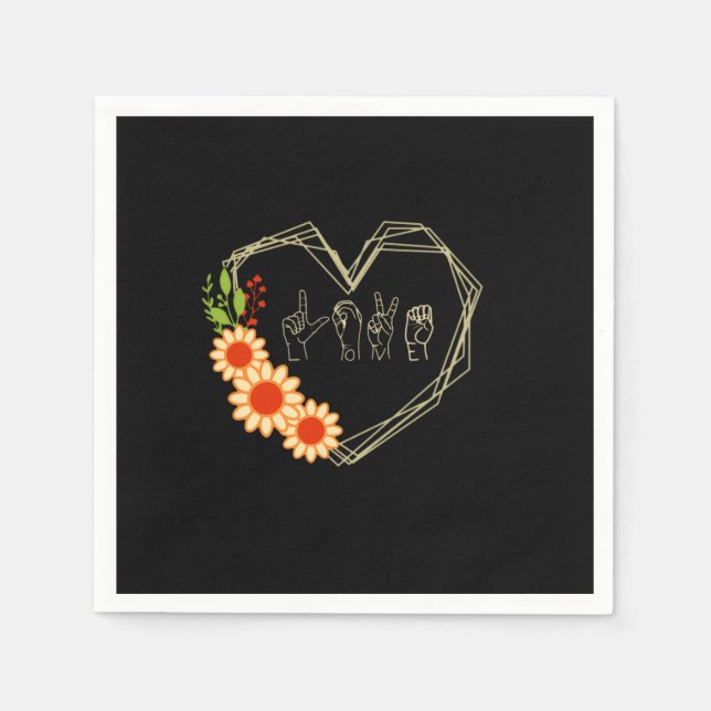 Serviette En Papier conception asl-love-sign (Devant)
