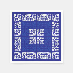 Serviette En Papier Conception bleue de Bandana