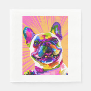 Serviette En Papier Conception colorée de chiens