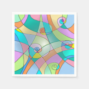Serviette En Papier Conception colorée de vitrail simulé