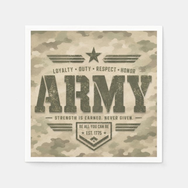 Serviette En Papier Conception d'armée tactique (Devant)